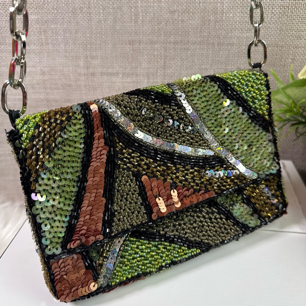 Christina Multicolor fully beaded And beads and sequins Shoulder Bag